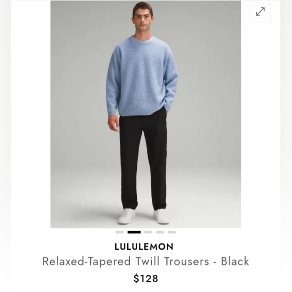 Lululemon Relaxed-Tapered Twill Trousers Black Men's Size 33 - Picture 16 of 16
